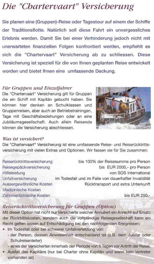Prospekt Reiseversicherung Seite 1