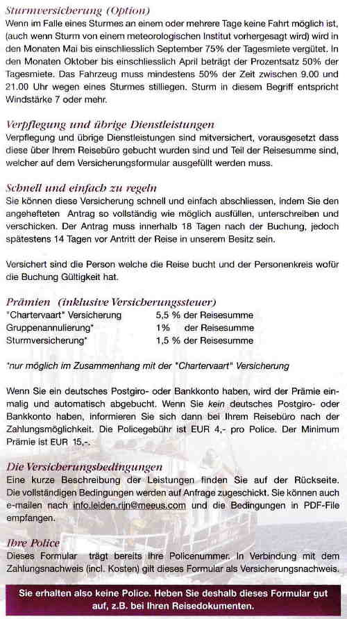 Prospekt Reiseversicherung Seite 2
