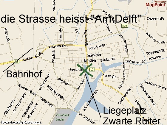 Stadtplan Emden met Liegeplatz